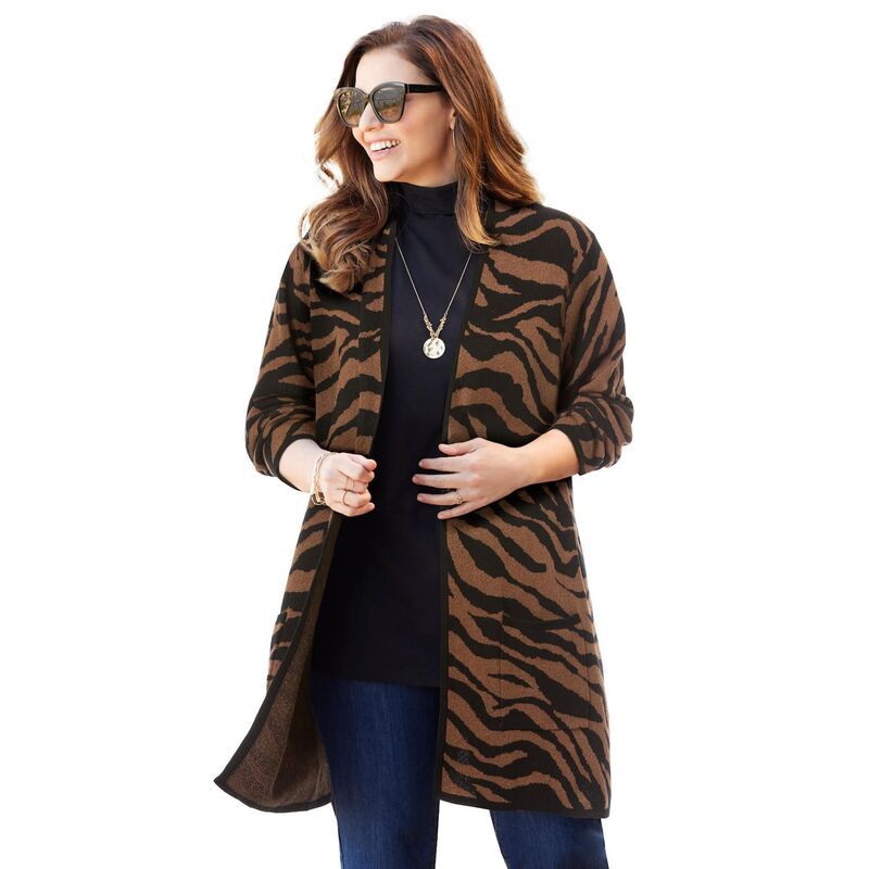 キャサリンズ レディース アウター ニット・セーター プラスサイズ カーディガン Catherines Womens Plusize Luxe Sweater Cardigan Chestnut Br
