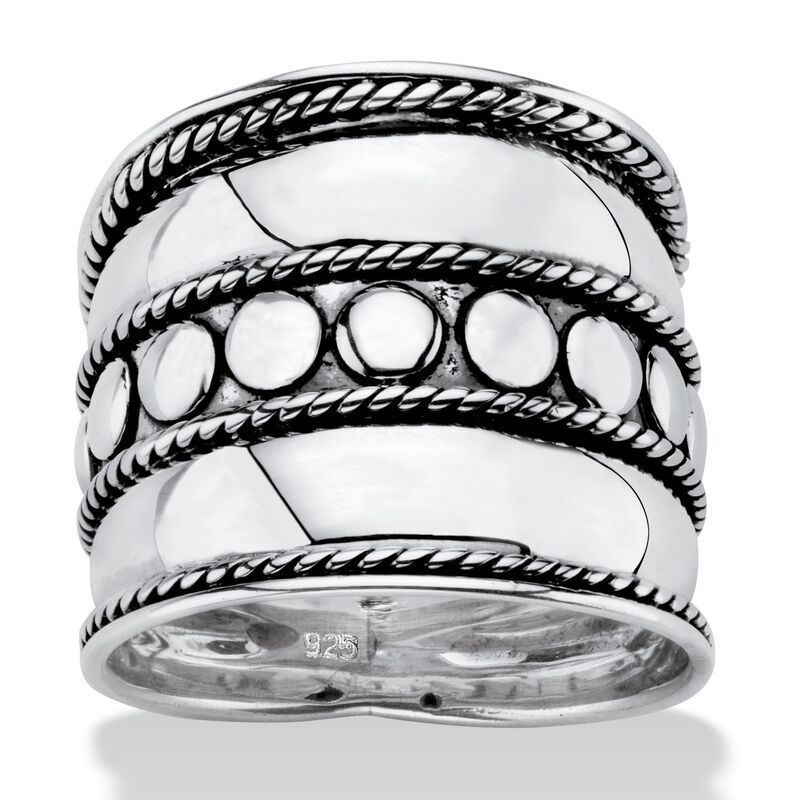 パームビーチジュエリー レディース アクセサリー リング PalmBeach Jewelry Antiqued 925 Sterling Silver Bali Bohemian CigarStyle