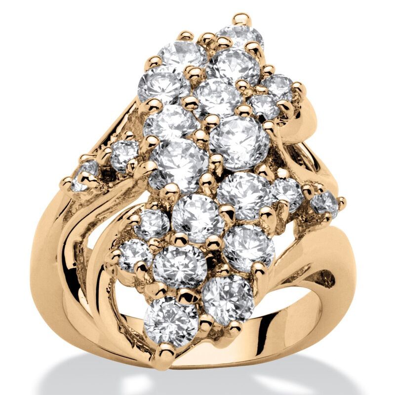 パームビーチジュエリー レディース アクセサリー リング PalmBeach Jewelry 344 TCW Cubic Zirconia Cluster Cocktail Ringold ゴールド