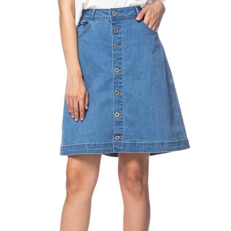 アンナカシ レディース ボトムスカート ヴィンテージ A ライン AnnaKaci Womens Button Up Aline Vintage Skirt Mid Blue ブルー