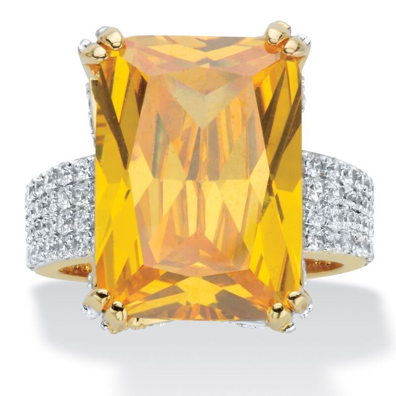 パームビーチジュエリー レディース アクセサリー リング PalmBeach Jewelry 2140 Cttw EmeraldCut Yellow and White Cubic Zirconia