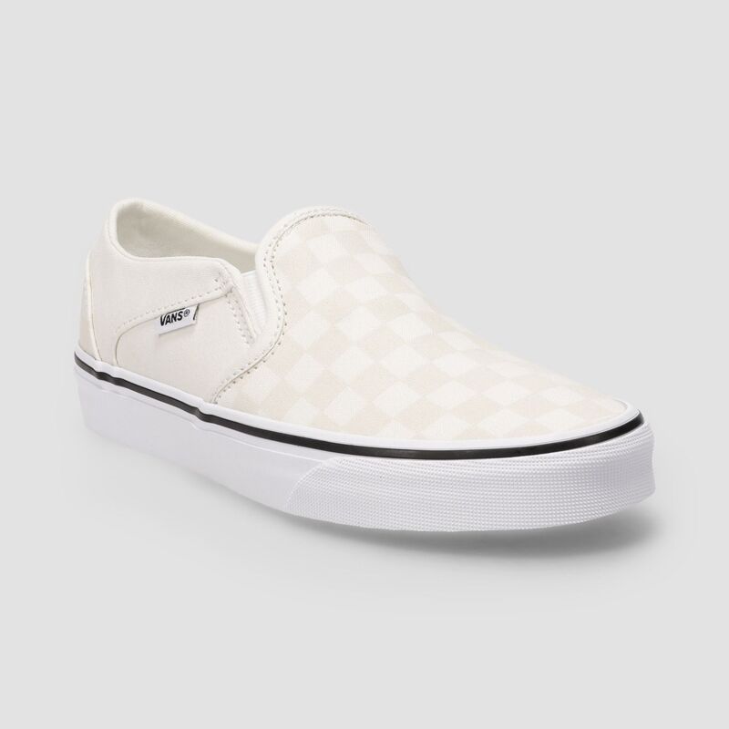 バンズ レディース シューズ スニーカー Vans Asher WomenslipOn Casual Sneakers Checker Marshmallow チェック