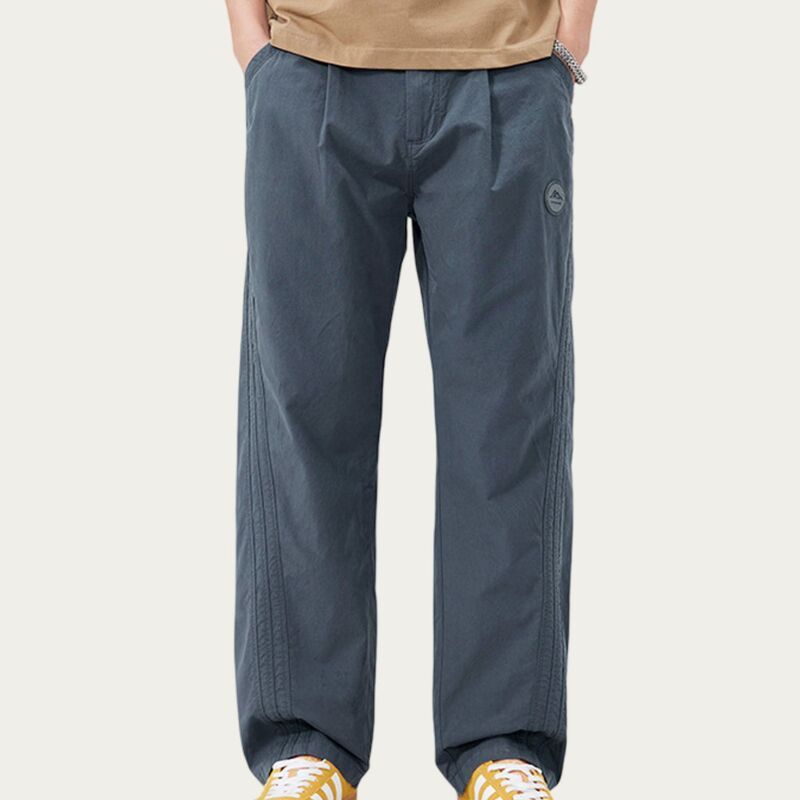 アンナカシ レディース ボトムス カジュアルパンツ ストレートラックパンツ AnnaKaci Menstraight Leg Woven Track Pants with Side Seam Deta