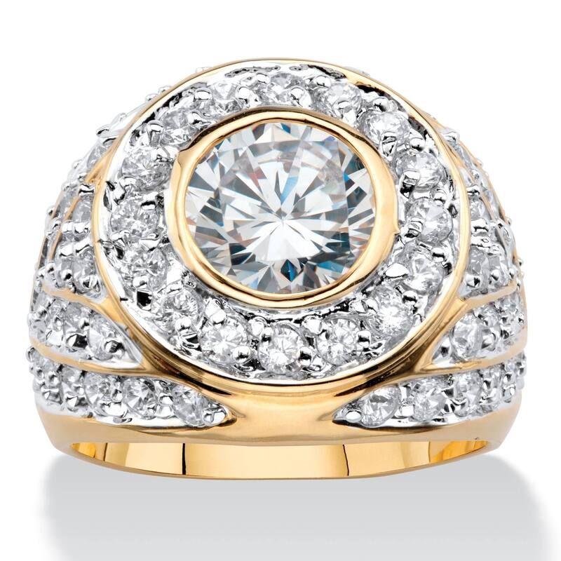 パームビーチジュエリー レディース アクセサリー リング PalmBeach Jewelry Mens 455 TCW Round Cubic Zirconia GoldPlated Geometri