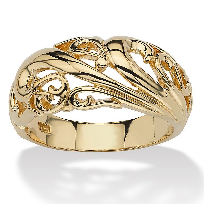 パームビーチジュエリー レディース アクセサリー リング PalmBeach Jewelry GoldPlated Sterling Silver Swirl Dome Ring Yellow イエロ
