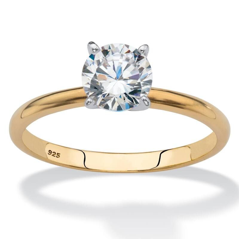 パームビーチジュエリー レディース アクセサリー リング PalmBeach Jewelry 108 TCW Cubic Zirconia Engagement Solitaire Ringold ゴ