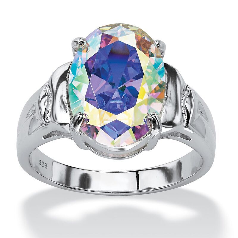 パームビーチジュエリー レディース アクセサリー リング PalmBeach Jewelry 581 TCW OvalCut Aurora Borealis Cubic Zirconia Ring i