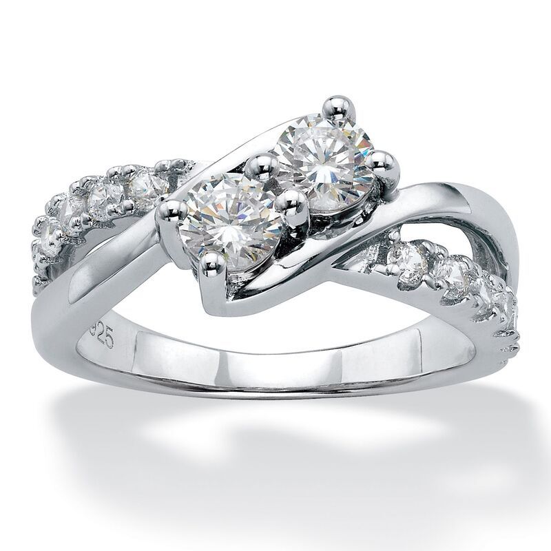 パームビーチジュエリー レディース アクセサリー リング PalmBeach Jewelry 120 Cttw Platinumplated Silveround Cubic Zirconia Byp