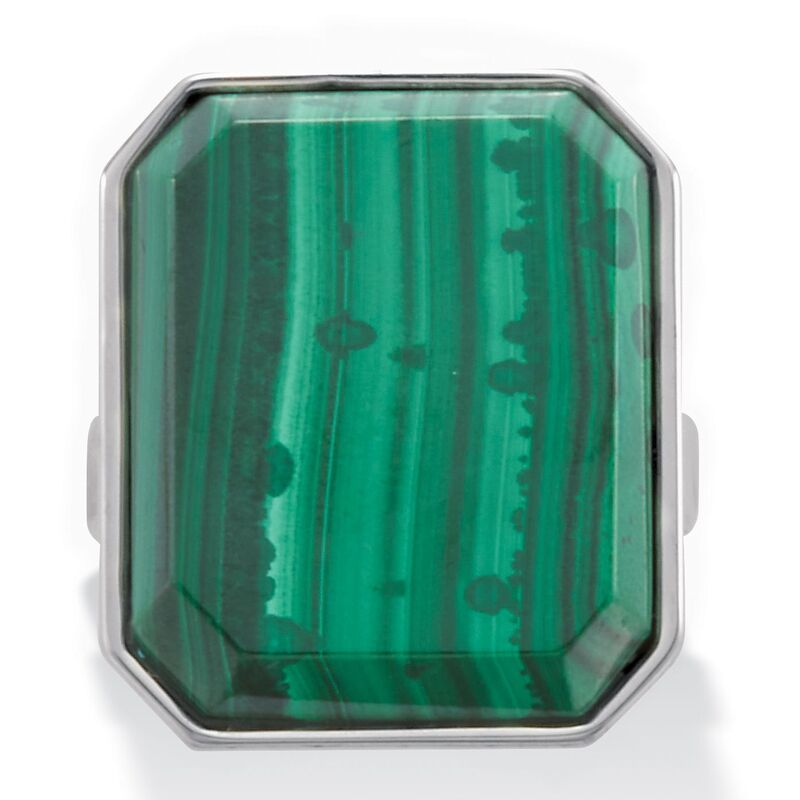 パームビーチジュエリー レディース アクセサリー リング PalmBeach Jewelry Malachitemerald Shape PlatinumPlated Cocktail Ring 1i