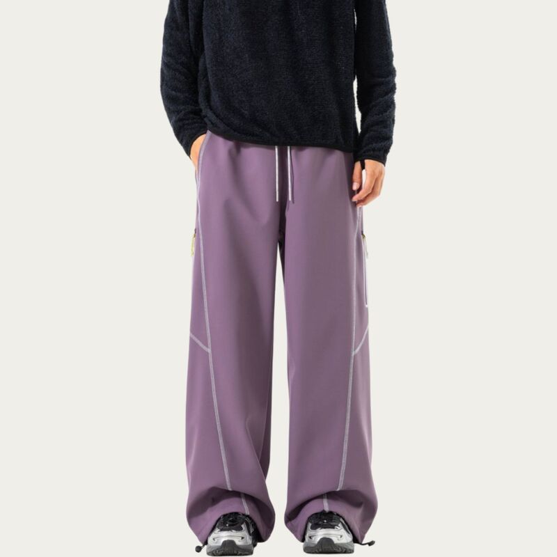 アンナカシ レディース ボトムス カジュアルパンツ リラックスフィット ストレート コントラスト AnnaKaci Mens Relaxed Fit Drawstring Pants with Con