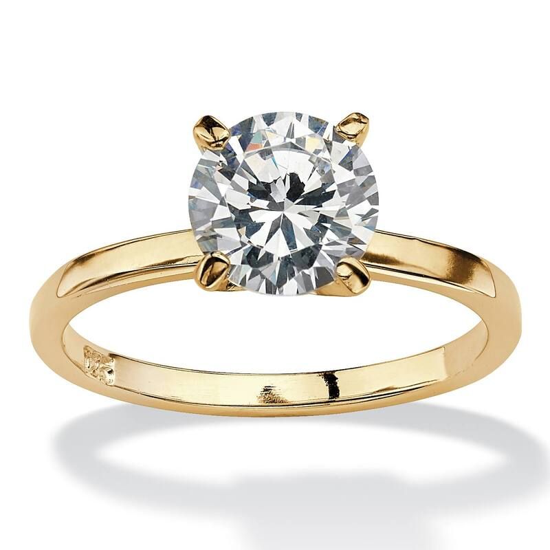 パームビーチジュエリー レディース アクセサリー リング PalmBeach Jewelry 20 Cttw GoldPlated Sterling Silver Cubic Zirconia Sol