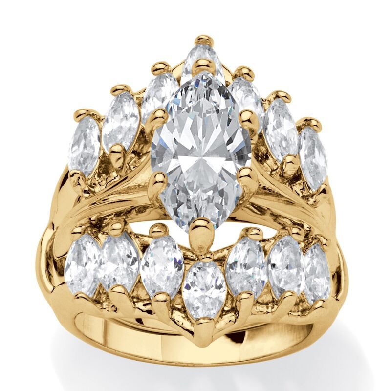 パームビーチジュエリー レディース アクセサリー リング ジャケット PalmBeach Jewelry 598 TCW MarquiseCut Cubic Zirconia Jacket Brida