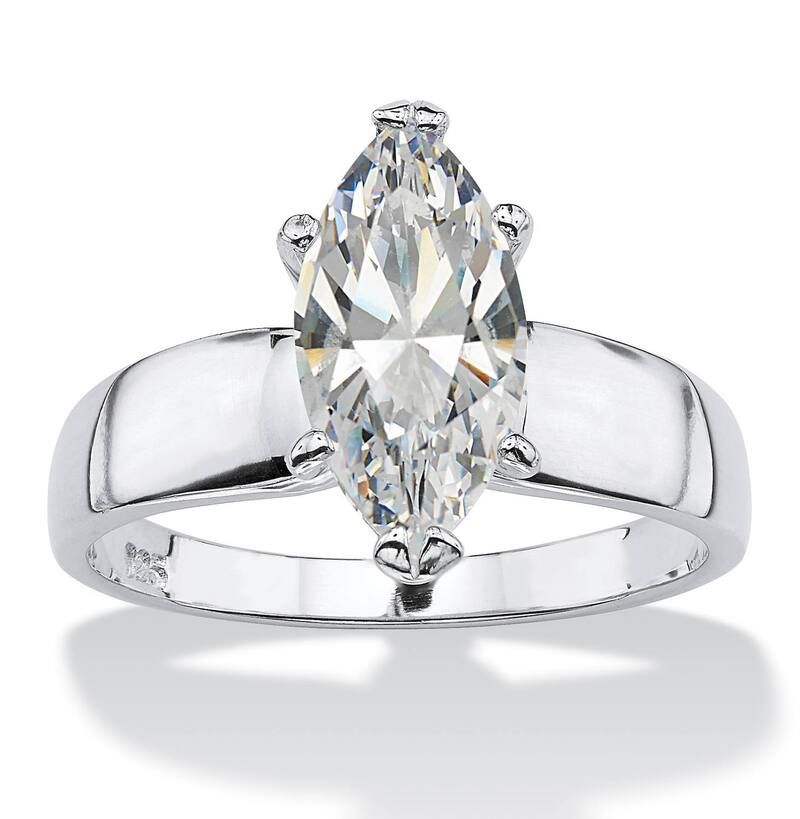 パームビーチジュエリー レディース アクセサリー リング PalmBeach Jewelry 211 Cttw MarquiseCut Cubic Zirconia Solitaire Ring Si