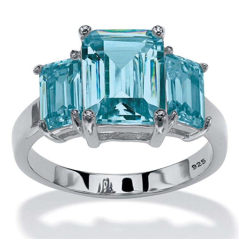 パームビーチジュエリー レディース アクセサリー リング PalmBeach Jewelry 925 Silver Simulated Birthstone 3Stone Ring December