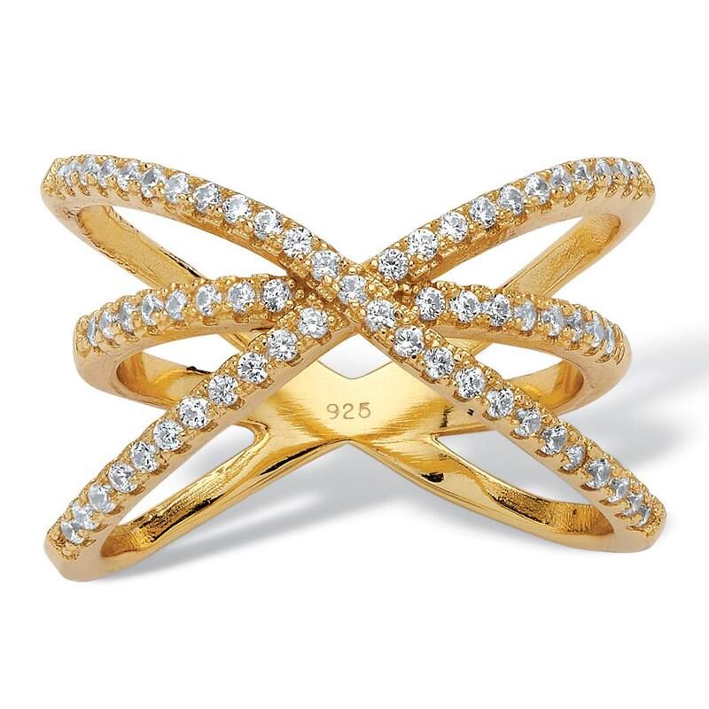 パームビーチジュエリー レディース アクセサリー リング PalmBeach Jewelry 57 TCW Cubic Zirconia Crossoveringold ゴールド