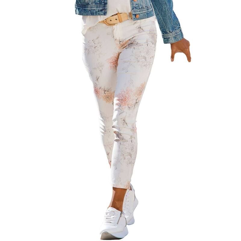 ラスカーナ レディース ボトムス カジュアルパンツ クロップド Lascana Womenskinny Leg Cropped Pants Multicolor Print マルチカラー