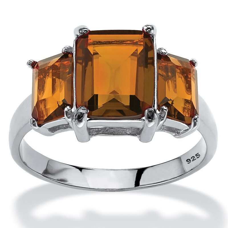 パームビーチジュエリー レディース アクセサリー リング PalmBeach Jewelry 925 Silver Simulated Birthstone 3Stone Ring November