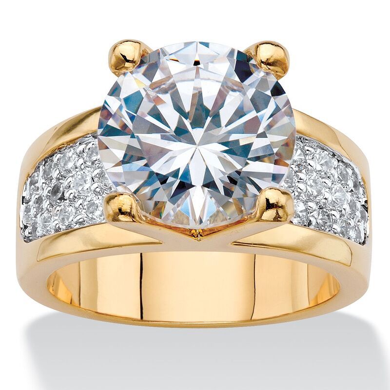 パームビーチジュエリー レディース アクセサリー リング PalmBeach Jewelry 696 TCW Round Cubic Zirconia Engagement Ringold ゴールド