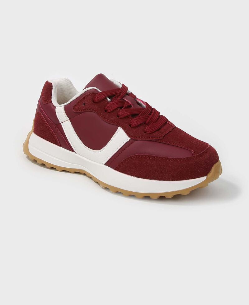 バーネス レディース シューズ スニーカー レース BERNESS Beyonce Retro LaceUp Sneakers Burgundy バーガンディ