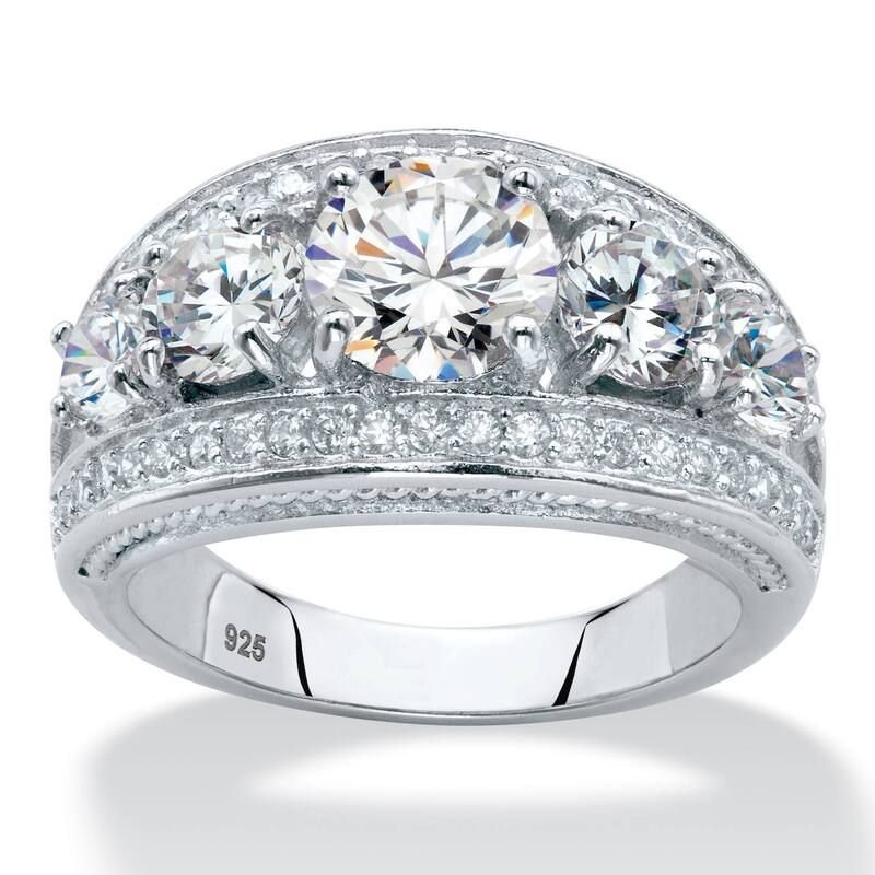 パームビーチジュエリー レディース アクセサリー リング PalmBeach Jewelry 341 Cttw Platinumplated Sterling Silveround Cubic Zir