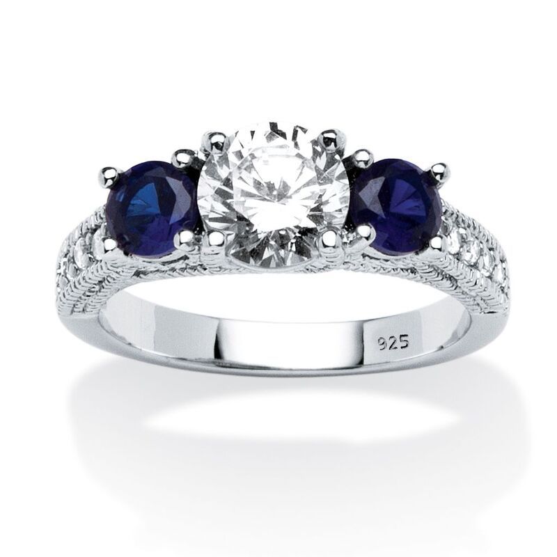 パームビーチジュエリー レディース アクセサリー リング PalmBeach Jewelry 247 Cttw Cubic Zirconiand Simulated Sapphire Sterling