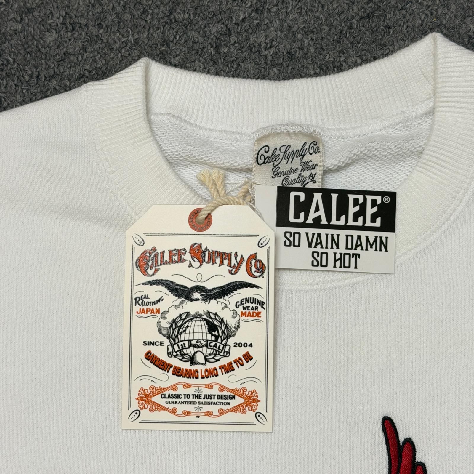 参考上代22000円 未使用 CALEE 25AW LOGO CREW NECK SW ロゴ クルー
