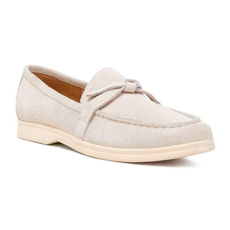 ラグアンドコー レディース シューズ スリッポン・ローファー スエード Rag Co Suede Womens Knot Loafers Beige ベージュ
