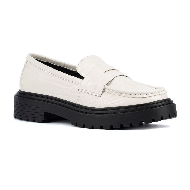 ファッション トゥ フィギュア レディース シューズ スリッポン・ローファー Womens Fashion to Figure Ilissa Wide Width Loafers Bone Croc