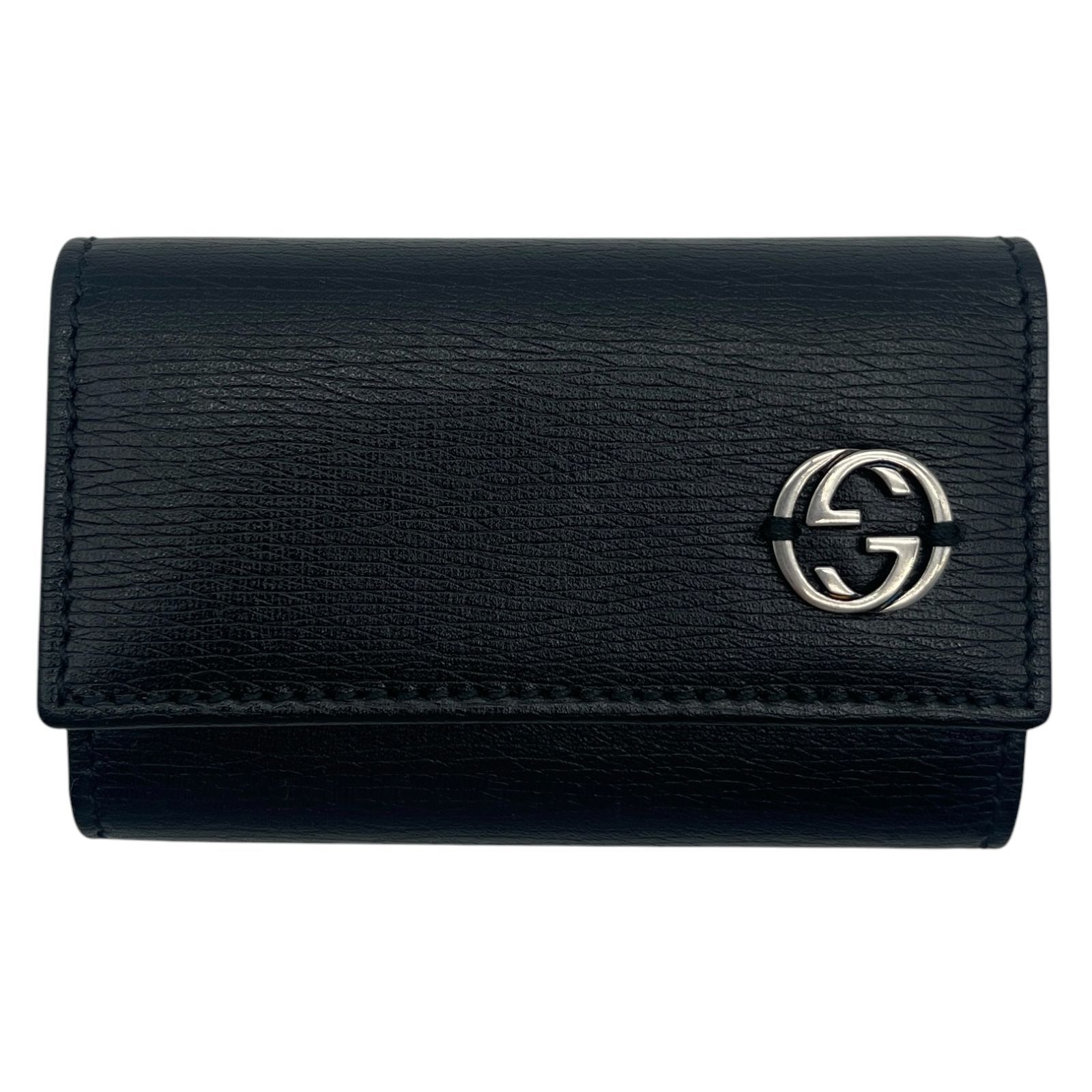 美品 GUCCI グッチ キーケース 6連 GGロゴ レザー 本革 ブラック