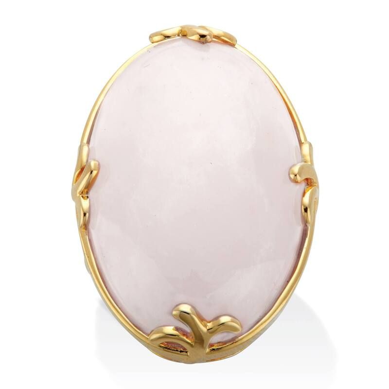 パームビーチジュエリー レディース アクセサリー リング PalmBeach Jewelry Cabochon Cut Rose Quartz 18k GoldPlated Cocktail Ring