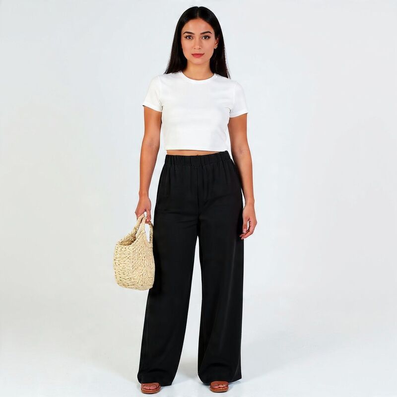 メガリテイラー レディース ボトムス カジュアルパンツ リラックスフィット MegaRetailer Womens Relaxed Fit Palazzo Pants Black ブラック メガリテイラー レディース ボトムス カジュアルパンツ リラックスフィット MegaRetailer Womens Relaxed Fit Palazzo Pants Black ブラック