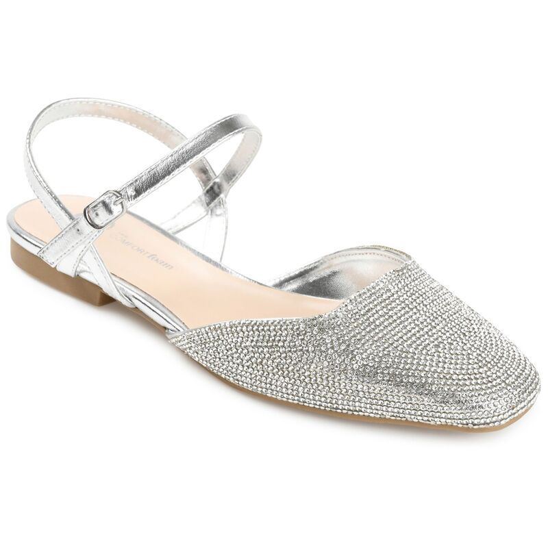 ジャーニー レディース シューズ サンダル Journee Nysha Womens Rhinestone Flatsilver シルバー
