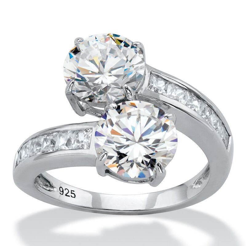パームビーチジュエリー レディース アクセサリー リング PalmBeach Jewelry 496 Cttw925 Sterling Silveround Cubic Zirconia 2Stone