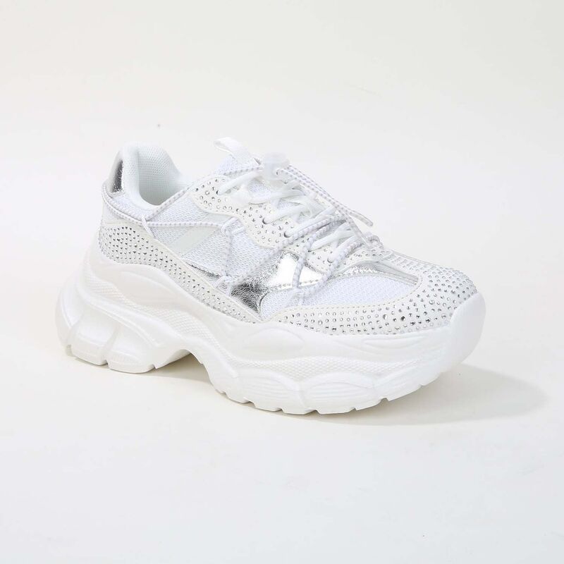 バーネス レディース シューズ スニーカー メッシュ BERNESS Rosa Rhinestone Mesh Sneakers White ホワイト 15,826円