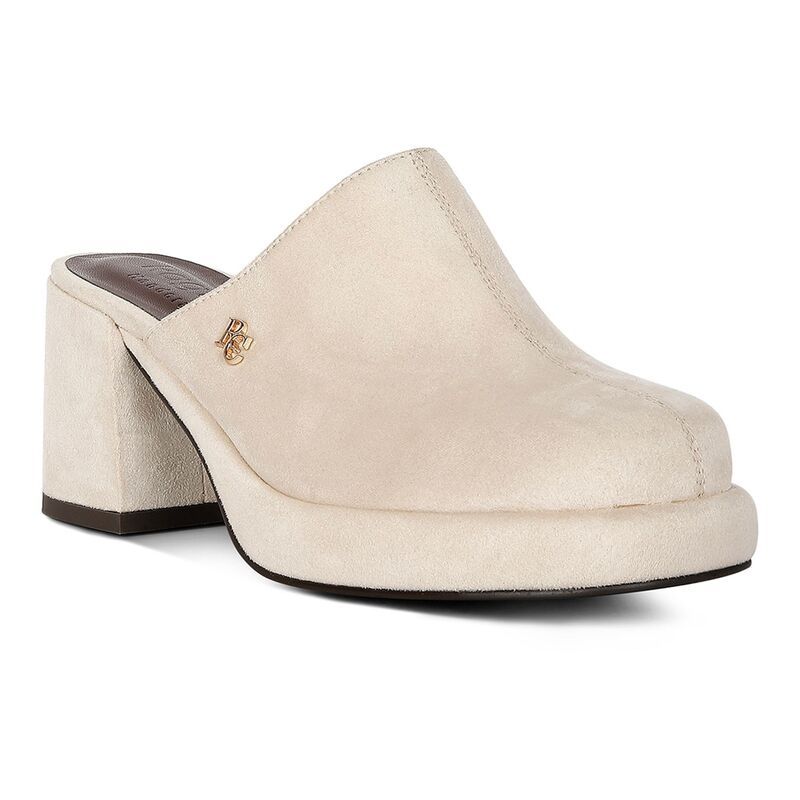 ラグアンドコー レディース シューズ サンダル スエード ヒール Rag Co Delaunay Womensuede Heeled Mules Beige ベージュ