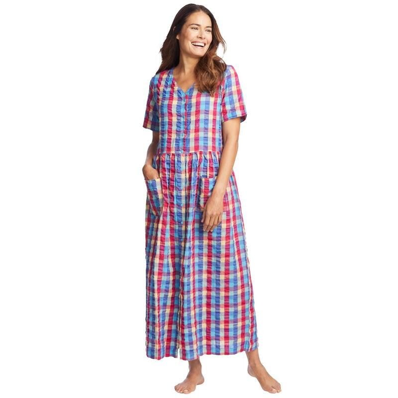 オンリーネセシティーズ レディース アンダーウェア ナイトウェア プラスサイズ Only Necessities Plusize Long Seersucker Lounger Multi Madra