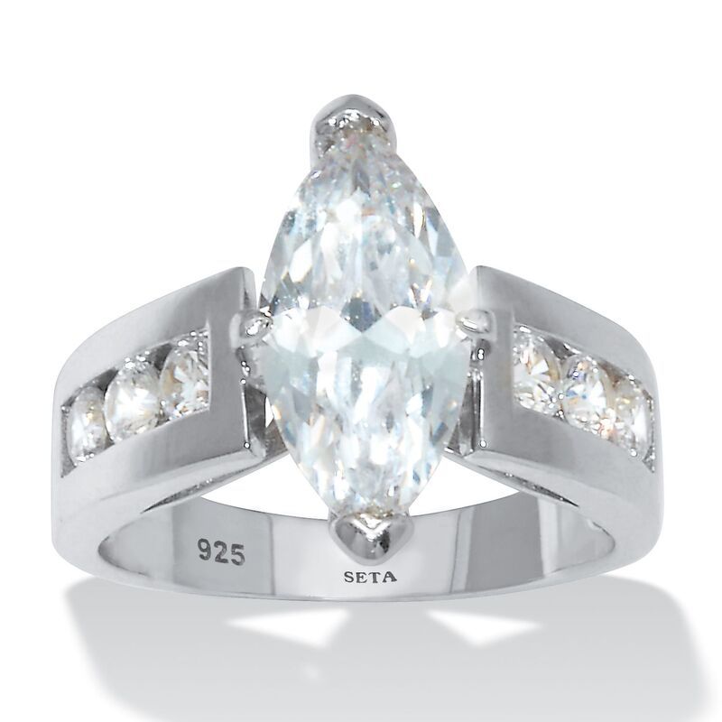 パームビーチジュエリー レディース アクセサリー リング PalmBeach Jewelry 29 TCW MarquiseCut Cubic Zirconia Sterling Silver Bri