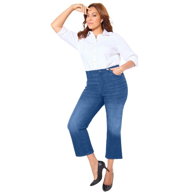 キャサリンズ レディース ボトムス カジュアルパンツ プラスサイズ キャップ Catherines Womens Plusize Right Fit Curvy Jean Capri Heritage