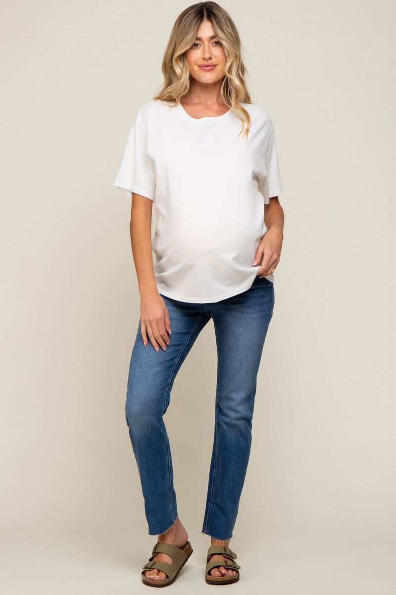 ピンクブラッシュ レディース ボトムス デニムパンツ ストレート マタニティ ジーンズ PinkBlush Maternity Straight Leg Maternity Jeans Blue ブル