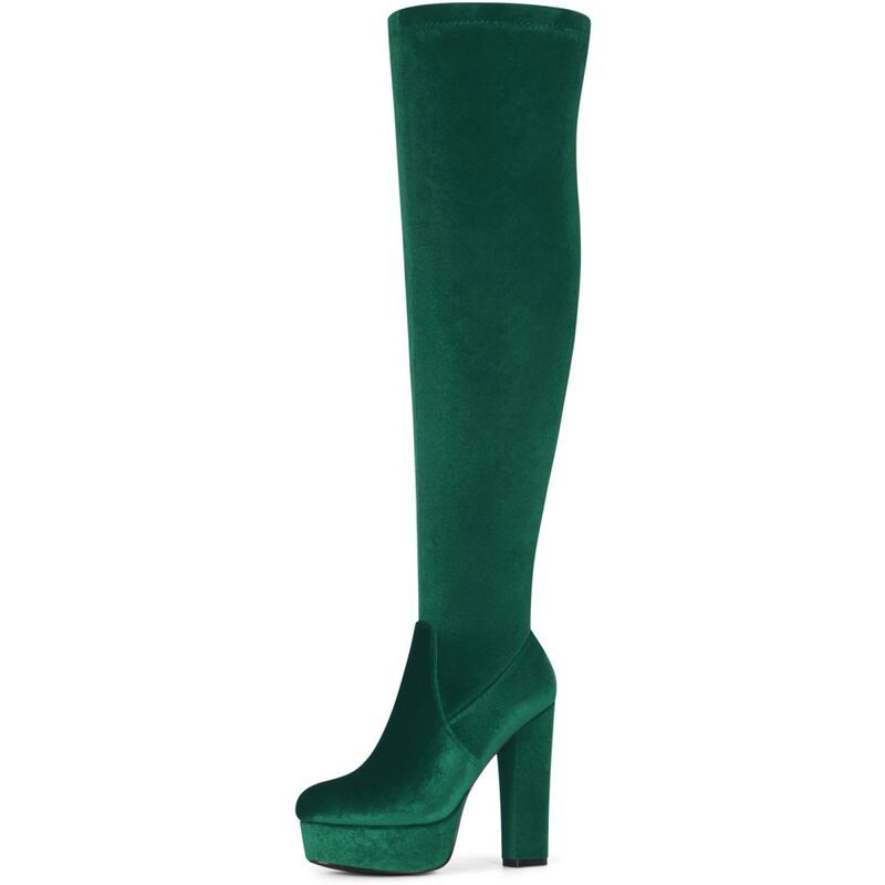 ブリスフルステップ レディース シューズ ブーツ・レインブーツ プラットフォーム ベルベット BLISSFUL STEPlatform Thigh Boot Velvet Over the Knee 18,735円