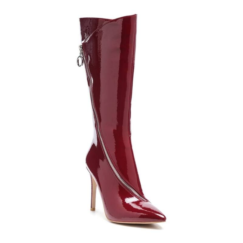 ラグアンドコー レディース シューズ ブーツ・レインブーツ ヒール Rag Co Tsaroh Womens Heeled KneeHigh Boots Burgundy バーガンディ