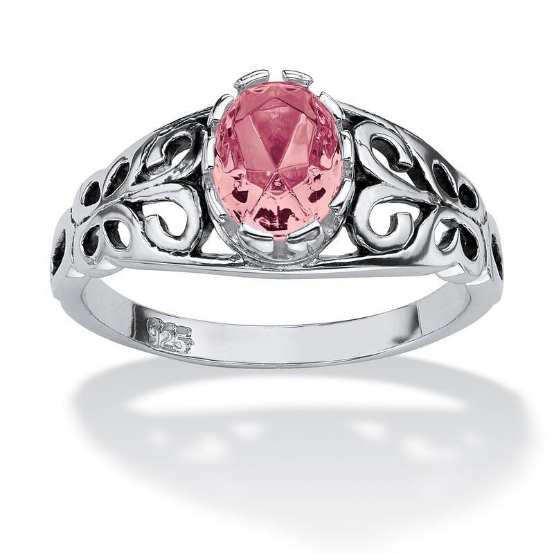 パームビーチジュエリー レディース アクセサリー リング PalmBeach Jewelry Simulated Birthstone Sterling Silvering October Tourm