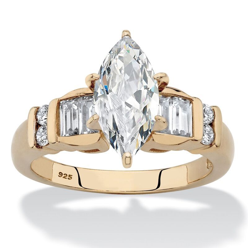 パームビーチジュエリー レディース アクセサリー リング PalmBeach Jewelry 269 Cttw 14k Goldplated Silver MarquiseCut Cubic Zirc