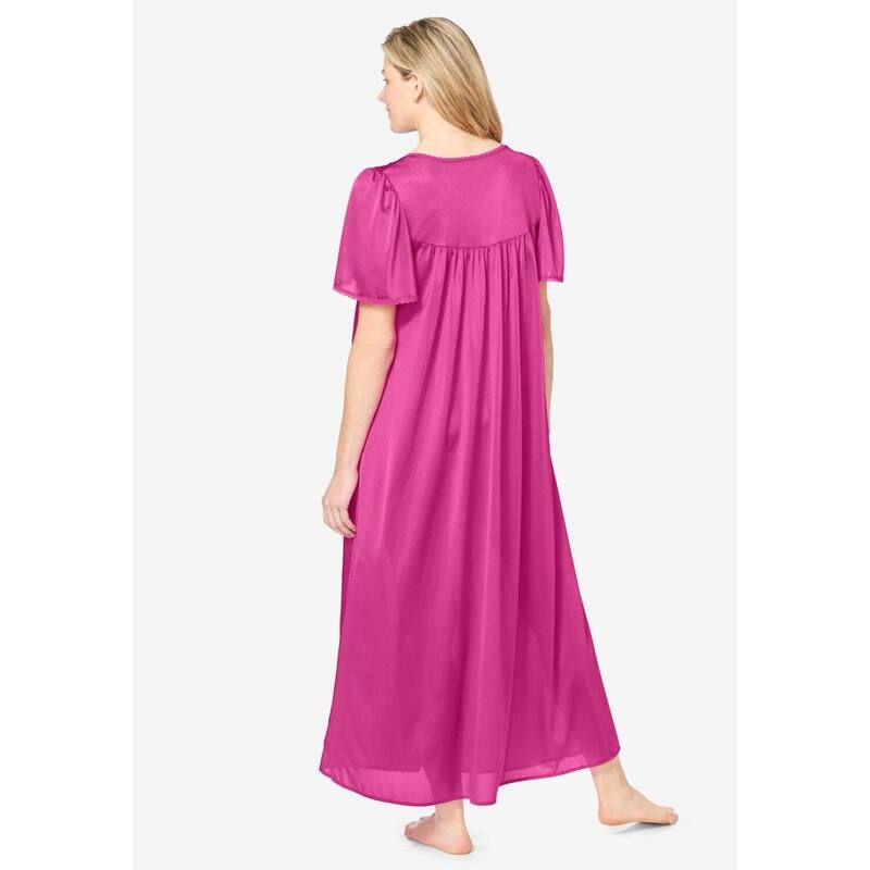 オンリーネセシティーズ レディース アンダーウェア ナイトウェア プラスサイズ シルク レース Only Necessities Plusize Long Silky LaceTrim Gown Fr オンリーネセシティーズ レディース アンダーウェア ナイトウェア プラスサイズ シルク レース Only Necessities Plusize Long Silky LaceTrim Gown Fr