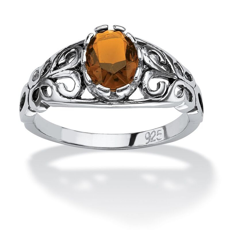 パームビーチジュエリー レディース アクセサリー リング PalmBeach Jewelry Simulated Birthstone Sterling Silvering November Citr