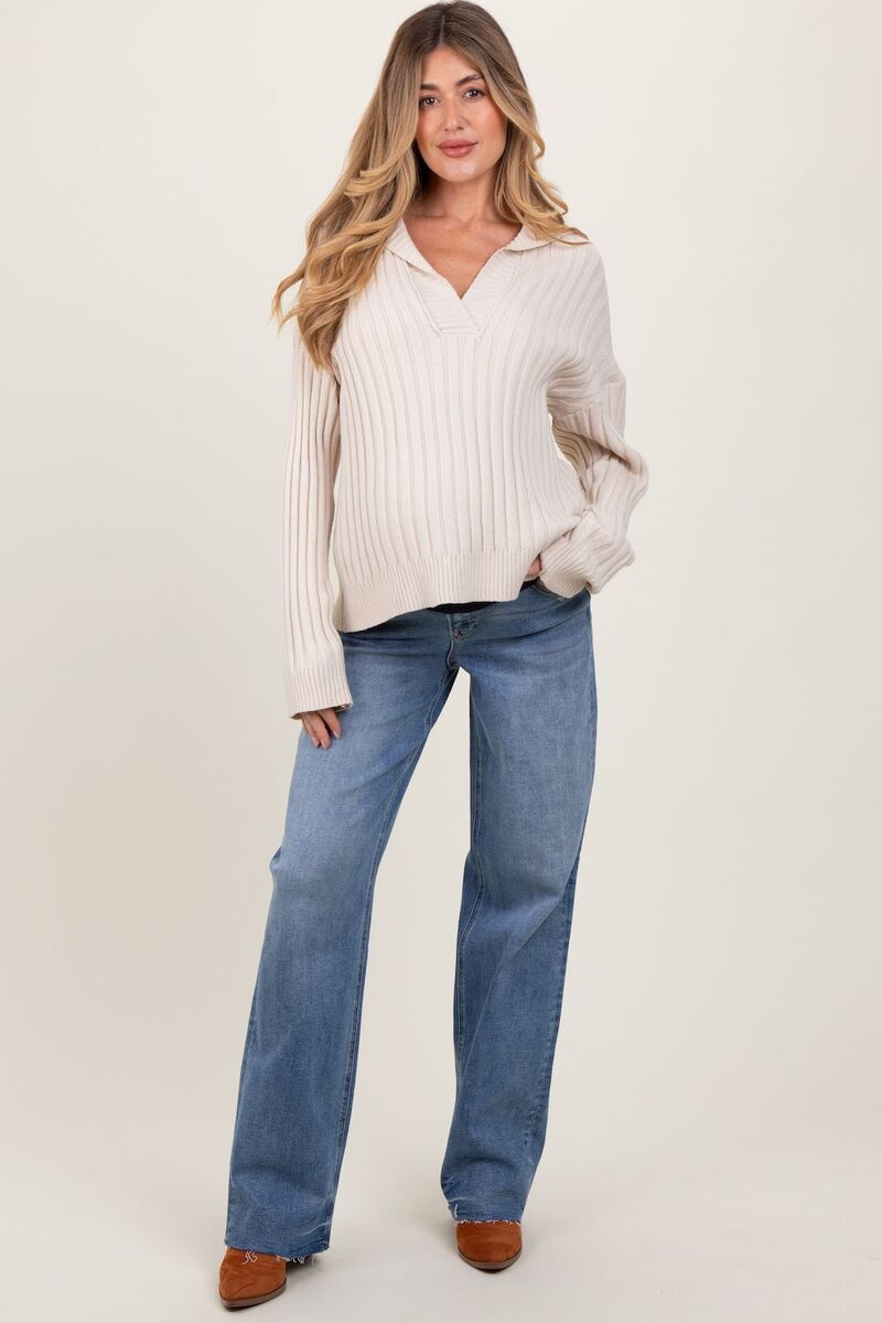 ピンクブラッシュ レディース ボトムス デニムパンツ ワイドレッグ ヴィンテージ マタニティ ジーンズ PinkBlush Maternity Vintage Wash Raw Hem Wide Le