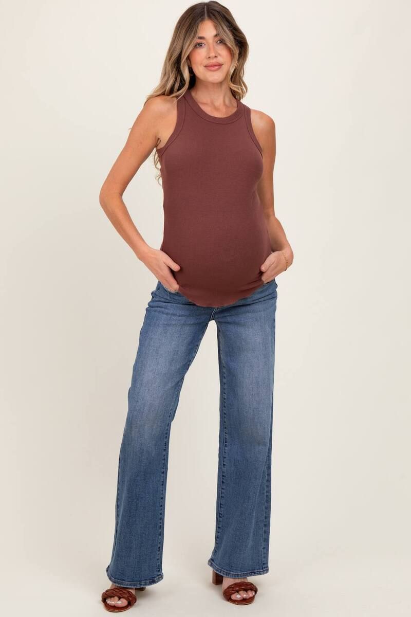 ピンクブラッシュ レディース ボトムス デニムパンツ ワイドレッグ マタニティ ジーンズ PinkBlush Maternity Classic Wash Wide Leg Maternity Jea
