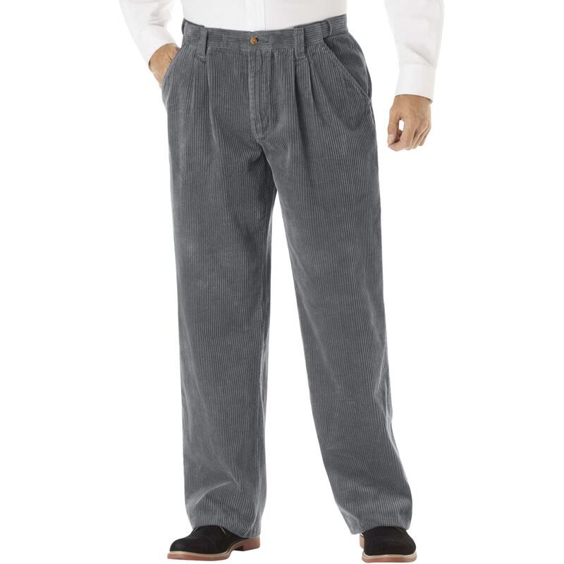 キングサイズ レディース ボトムス カジュアルパンツ コーデュロイ トール KingSize Mens Big Tall Expandable Waist Corduroy PleatFront Pa