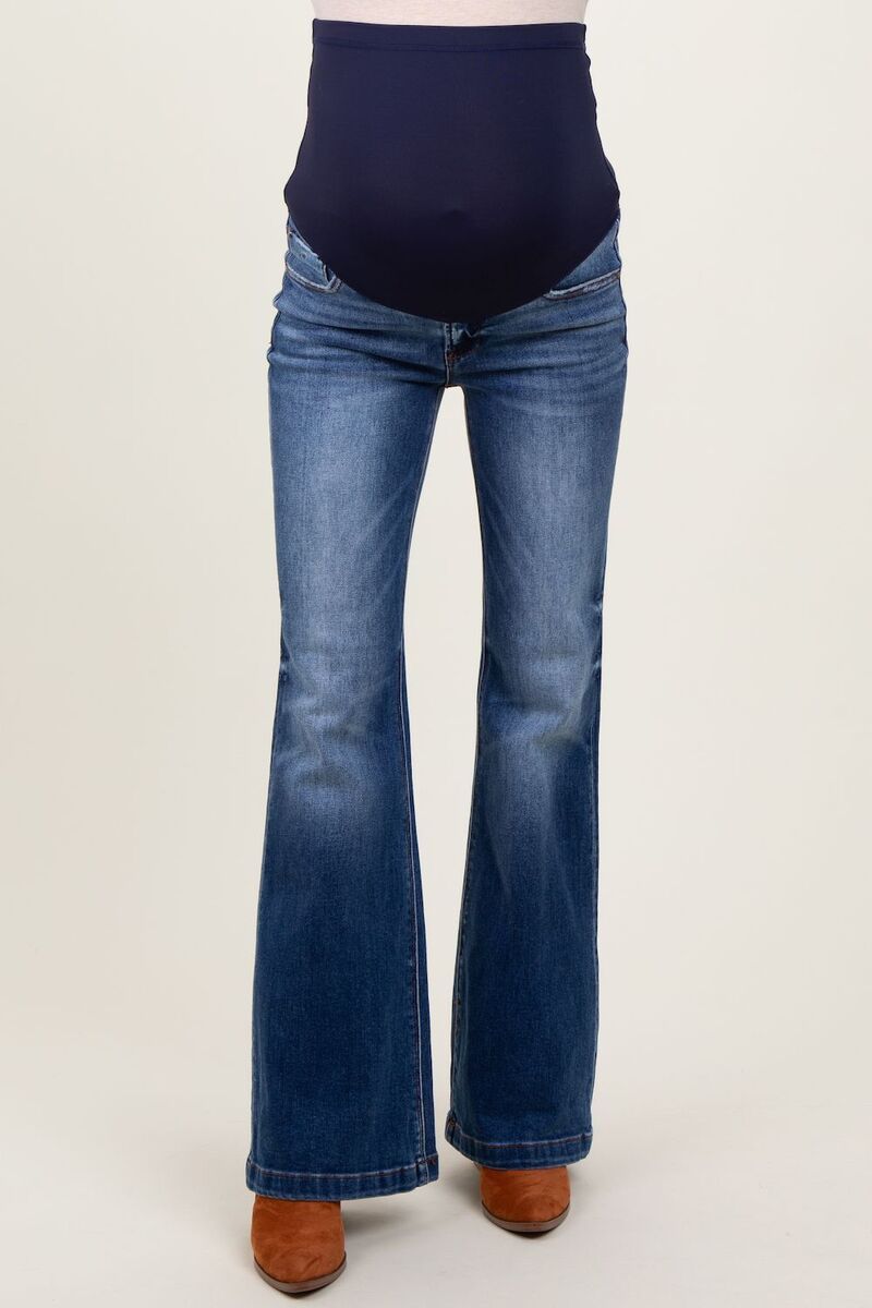 ピンクブラッシュ レディース ボトムス デニムパンツ マタニティ ジーンズ PinkBlush Maternity Blue Washed Maternity Flare Jeans Navy Blu