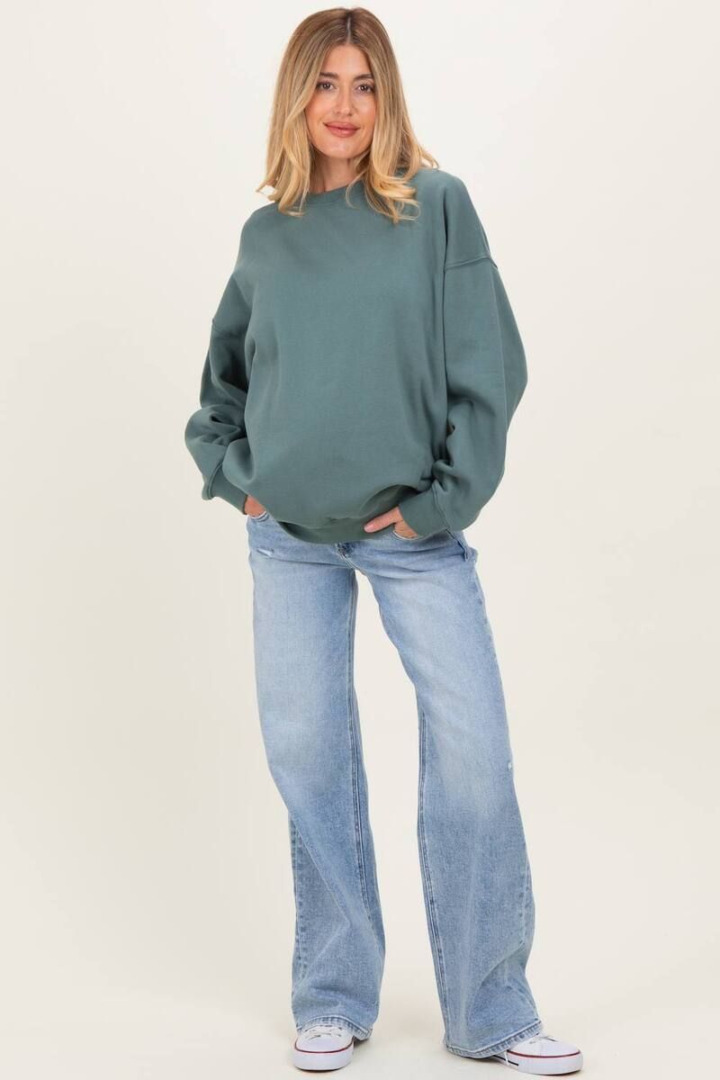 ピンクブラッシュ レディース ボトムス デニムパンツ ワイドレッグ マタニティ ジーンズ PinkBlush Maternity Blue Lightly Distressed Maternity W